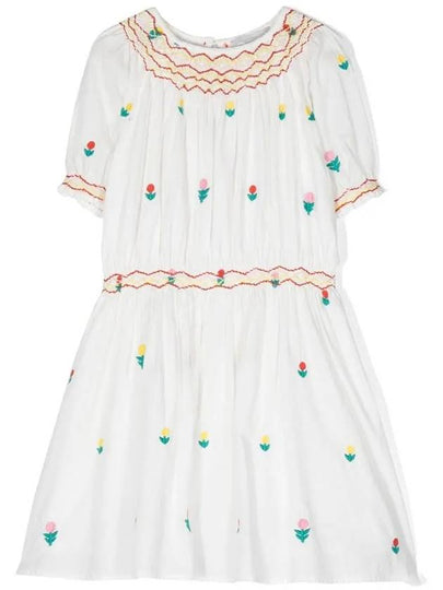 Kids Flower Embroidery Dress TS1A41 Z1141 101EM - STELLA MCCARTNEY - BALAAN 2