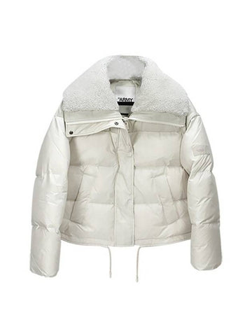 Army Shearling Collar Down Padding White - YVES SALOMON - BALAAN 1