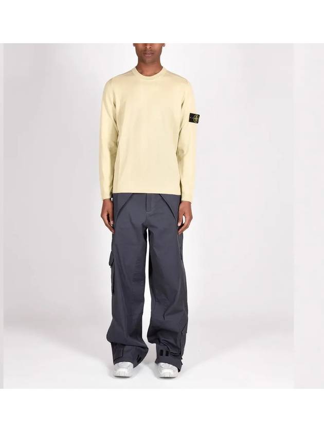 Raw Hand Cotton Crewneck Knit Top Beige - STONE ISLAND - BALAAN 3