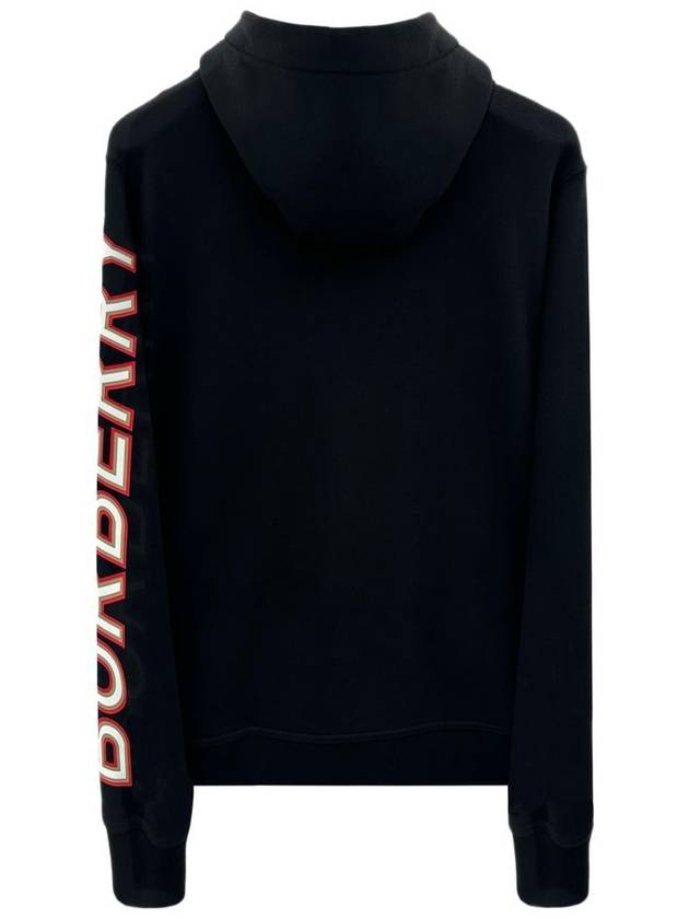 Logo Print Overfit Zip-Up Hoodie Black - BURBERRY - BALAAN 3