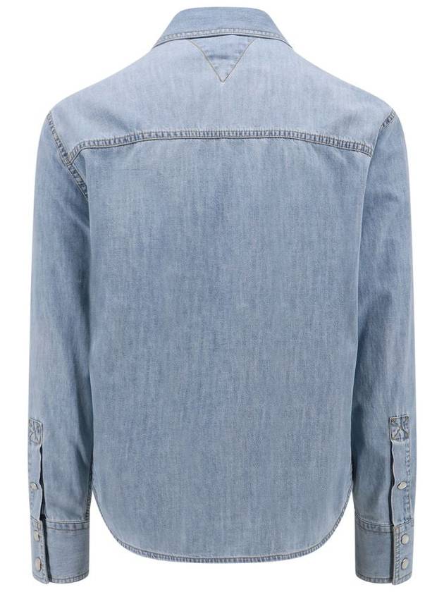 Bleached Denim Shirt Long Sleeve Shirt Light Blue - BOTTEGA VENETA - BALAAN 3