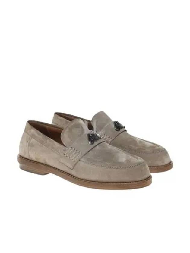 Seal Plaque Suede Loafers Brown - ALEXANDER MCQUEEN - BALAAN 2