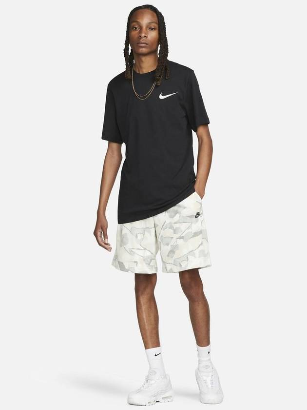 Men's NSW Club Swoosh Print Sport Short Sleeve T-Shirt Black - NIKE - BALAAN 3