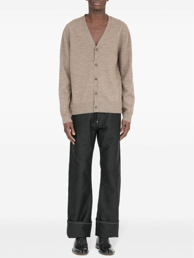 Elbow Patch Fine Knit Cardigan Beige - MAISON MARGIELA - BALAAN 3