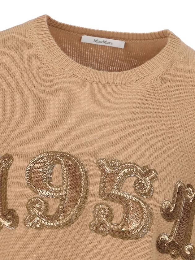 Plata Crew Neck Knit Top Beige - MAX MARA - BALAAN 4