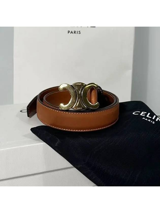 Triomphe Calfskin Medium Belt Tan - CELINE - BALAAN 2