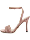 Dway Metallic Thread Embroidered Satin Sandal Heels Rose Des Vents - DIOR - BALAAN 5