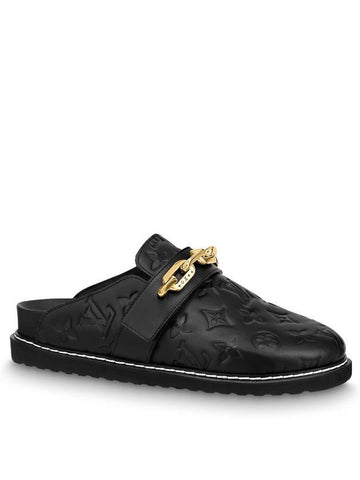 LV Cosy Flat Comfort Clog Black - LOUIS VUITTON - BALAAN 1