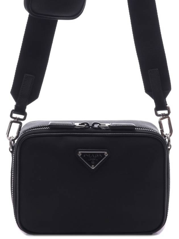 Triangle Logo Re-Nylon Saffiano Cross Bag Black - PRADA - BALAAN 3