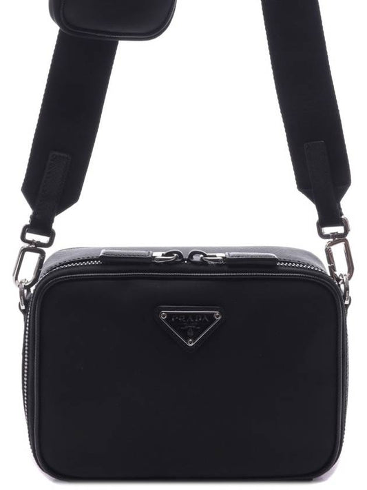 Triangle Logo Re-Nylon Saffiano Cross Bag Black - PRADA - BALAAN 2