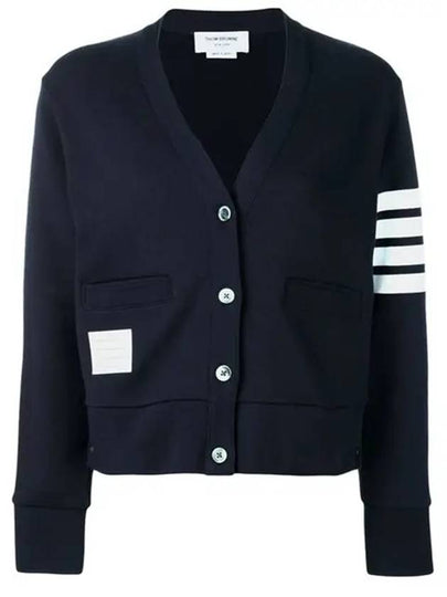 4-Bar Loopback Jersey Cardigan Navy - THOM BROWNE - BALAAN 2