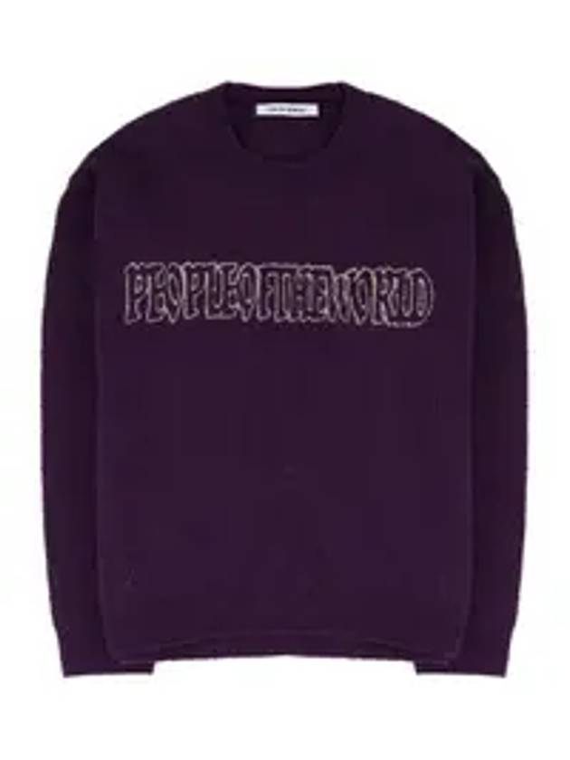 Alpaca Blend Logo Knit Top Purple - PEOPLE OF THE WORLD - BALAAN 1