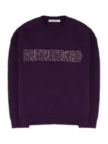 Alpaca Blend Logo Knit Top Purple - PEOPLE OF THE WORLD - BALAAN 1