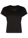 Logo Shrunken Cotton Jersey Short Sleeve T-Shirt Black - ALEXANDER WANG - BALAAN 2