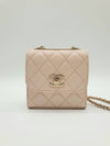 gold CC logo chain lambskin mini cross bag pink beige - CHANEL - BALAAN 3