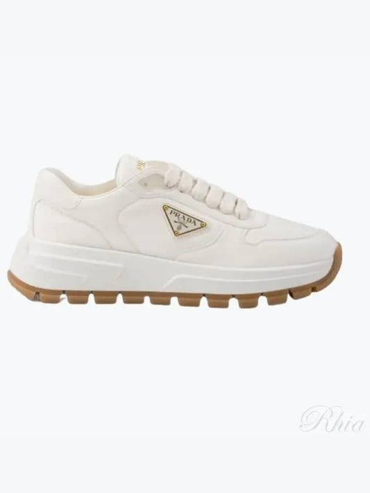 Triangle Logo Low Top Sneakers Ivory - PRADA - BALAAN 2