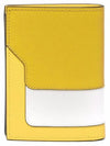 Saffiano Leather Color Block Half Wallet Yellow - MARNI - BALAAN 4