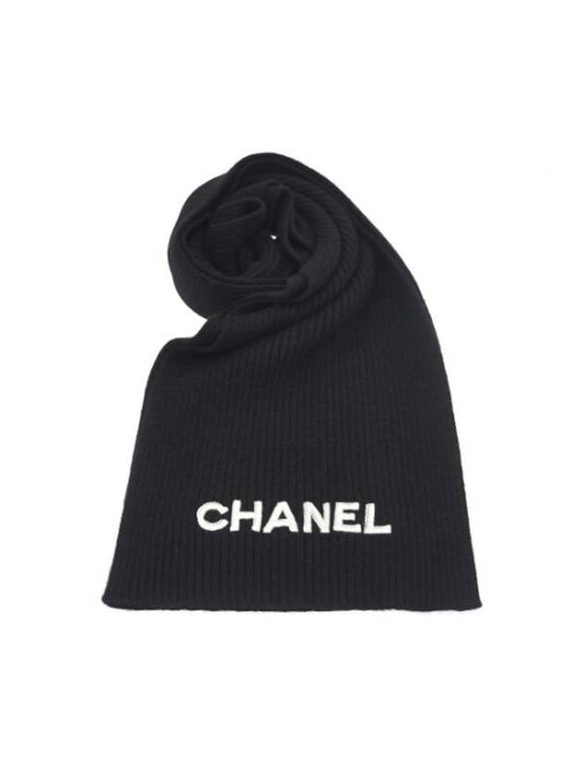 Logo Cashmere Scarf Black - CHANEL - BALAAN 2