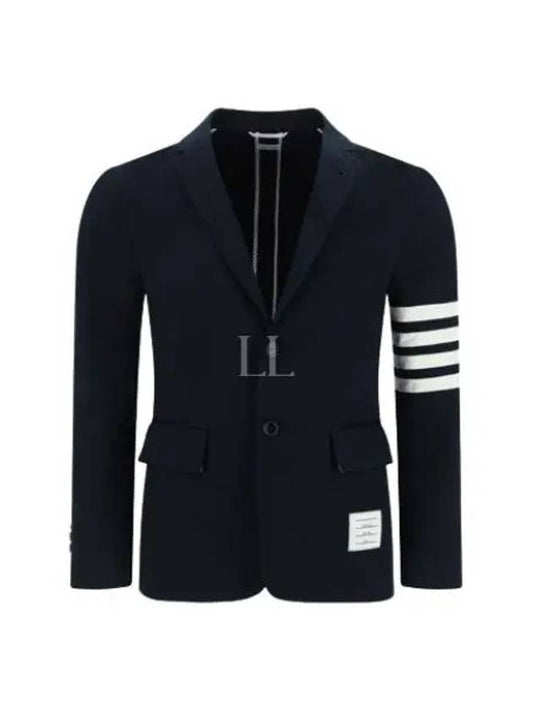 4 Bar Armband Cotton Blazer Jacket Navy - THOM BROWNE - BALAAN 2