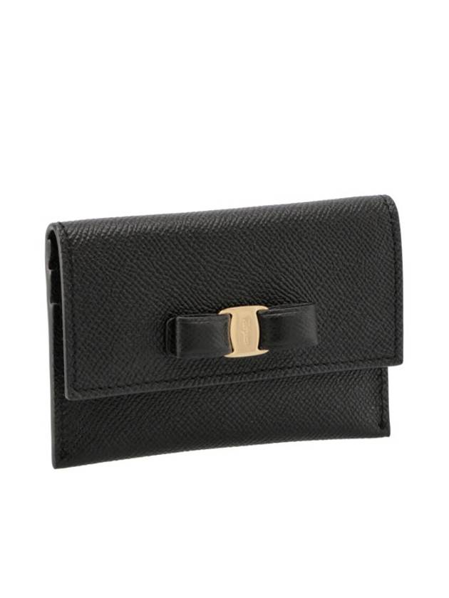 Vara Bow Card Walletr Black - SALVATORE FERRAGAMO - BALAAN 4