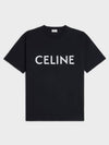 Cotton Jersey Loose Short Sleeve T-Shirt Black - CELINE - BALAAN 2