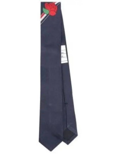 Rose Icon Classic Silk Tie Navy - THOM BROWNE - BALAAN 2