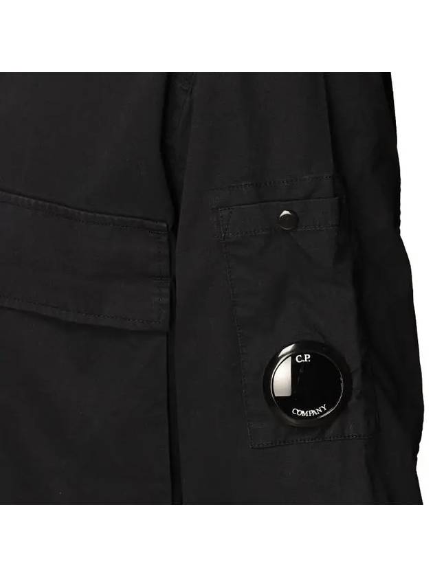 Lens Garment Dye Over Long Sleeve Shirt Black - CP COMPANY - BALAAN 7