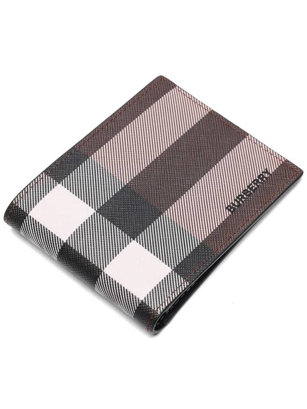 Check Half Wallet Dark Birch Brown - BURBERRY - BALAAN 6