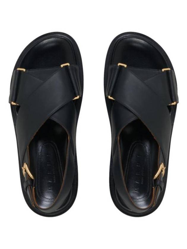 Fussbet Leather Sandals Black - MARNI - BALAAN 3