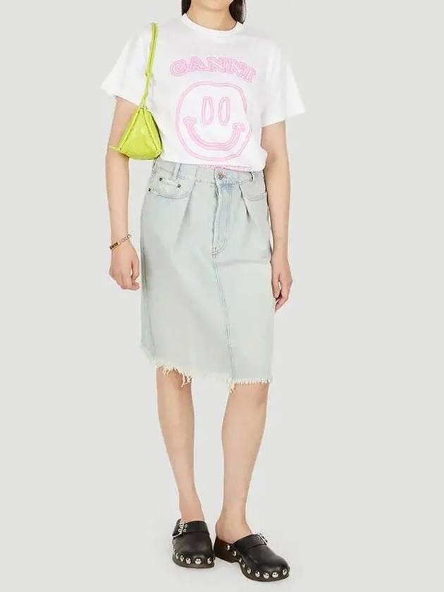 Women's HOTEL Printing Logo Cotton Short Sleeve T-Shirt White - GANNI - BALAAN 3