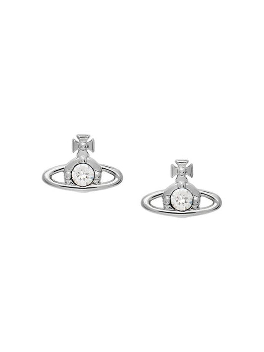 Nano Solitaire Crystal Earrings Silver - VIVIENNE WESTWOOD - BALAAN 1