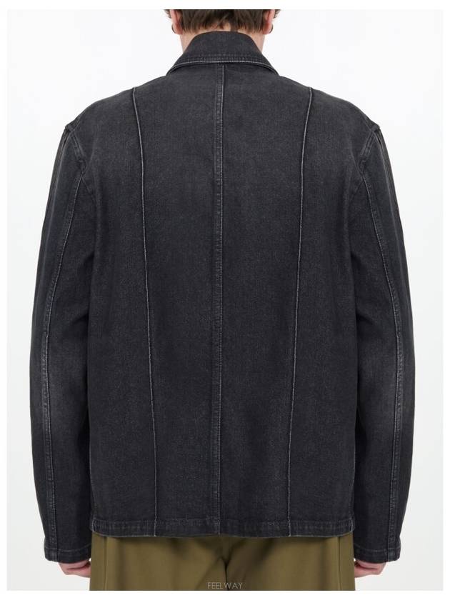 Anagram Workwear Denim Jacket Black - LOEWE - BALAAN 5