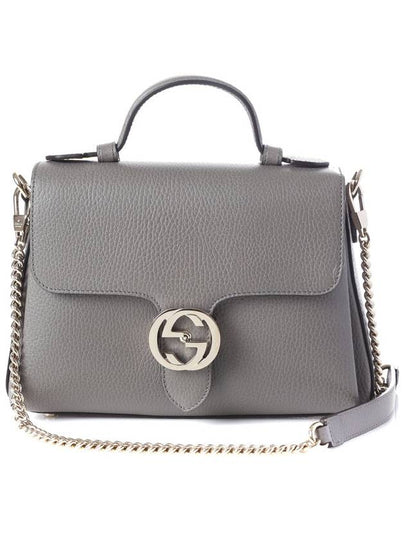 GG Interlocking Chain Small Top Handle Shoulder Bag Grey - GUCCI - BALAAN 2