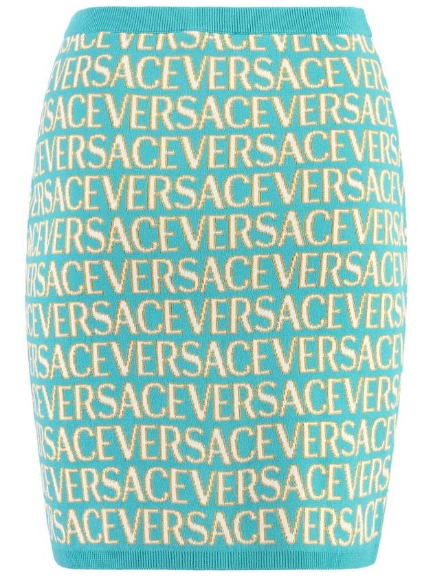 Short Skirt 1011220 1A07960 5V540 TURQUOISE AZZURRO - VERSACE - BALAAN 3