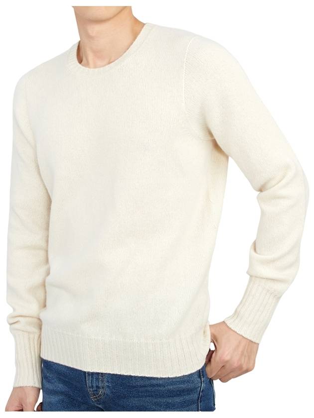 Crew Neck Lambswool Knit Top Ivory - DRUMOHR - BALAAN 6