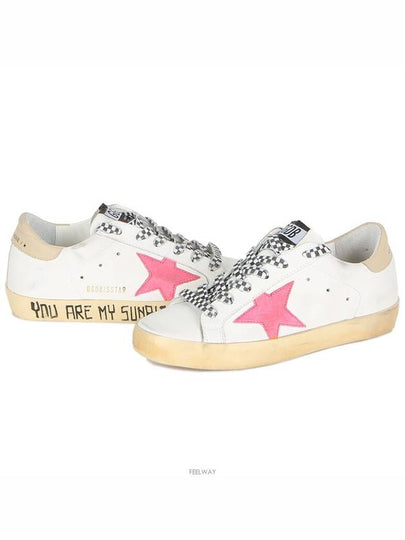 Superstar Suede Star Low Top Sneakers White Pink - GOLDEN GOOSE - BALAAN 2