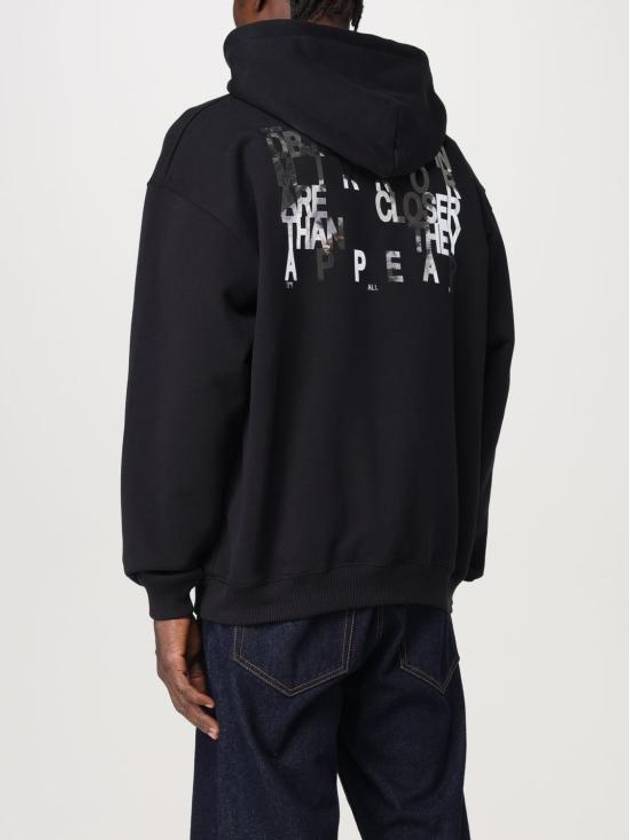 Logo Print Cotton Hoodie Black - MSGM - BALAAN 4