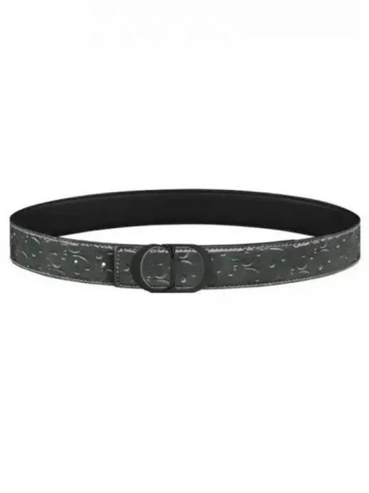 Men's Logo Leather Belt Black - DIOR - BALAAN 2