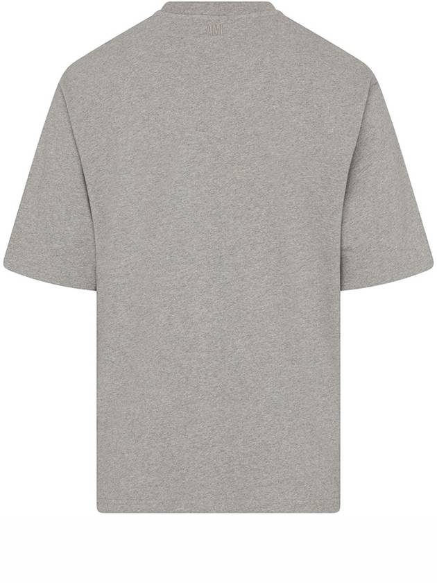 Small Heart Logo Boxy Fit Short Sleeve T-Shirt Grey - AMI - BALAAN 8