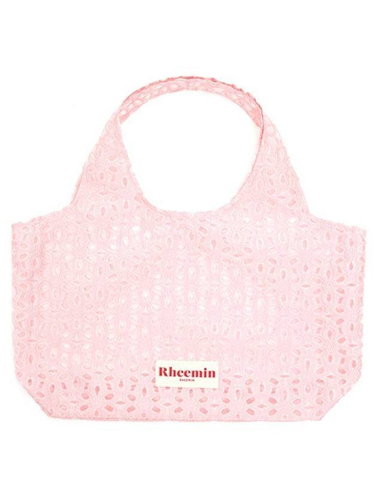 Flower Jacquard Shopper Tote Bag Light Pink - RHEEMIN - BALAAN 1