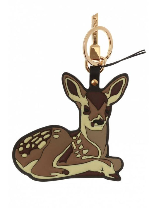 Deer Charm 2D Metal Key Holder Brown - BURBERRY - BALAAN 1