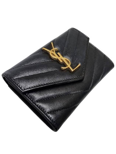 414404 Monogram Envelope Gold Logo Card Business Wallet - SAINT LAURENT - BALAAN 2