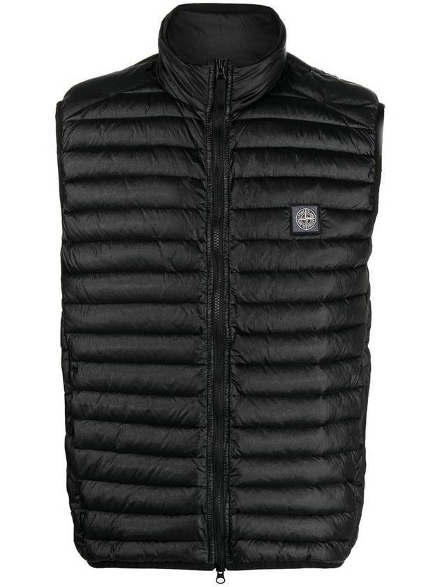 Loom Woven Chambers Recycled Nylon Down Padding Vest Black - STONE ISLAND - BALAAN 2