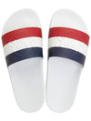 Basil Logo Emboss Striped Slippers White - MONCLER - BALAAN 3