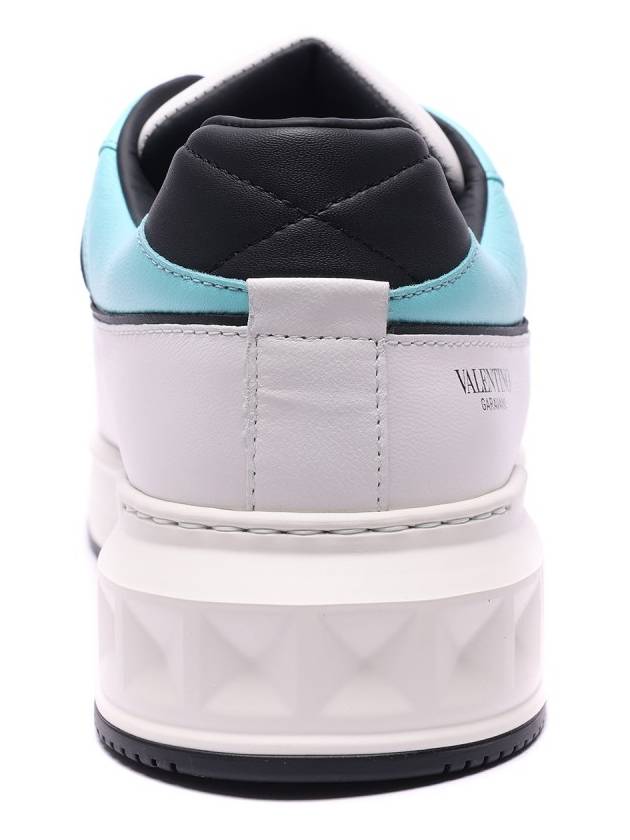 Nappa Leather One Stud Low Top Sneakers White Sky Blue - VALENTINO - BALAAN 5