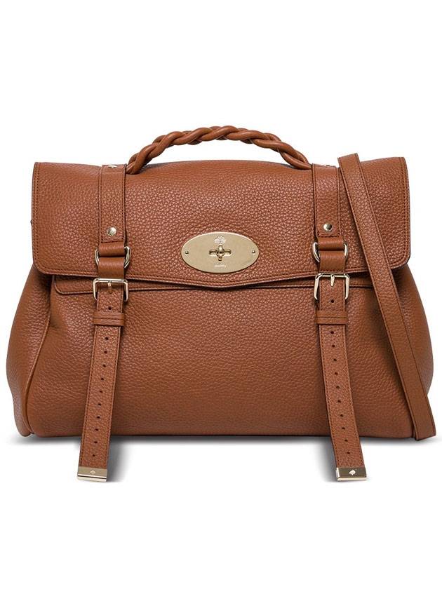 Alexa Large Leather Cross Bag Chestnut Heavy Grain - MULBERRY - BALAAN 1