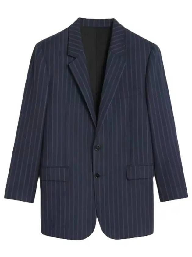 Tammy Striped Wool Blazer Jacket Navy - CELINE - BALAAN 3