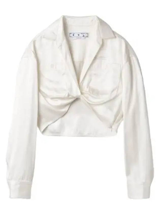 twisted crop shirt white - OFF WHITE - BALAAN 1