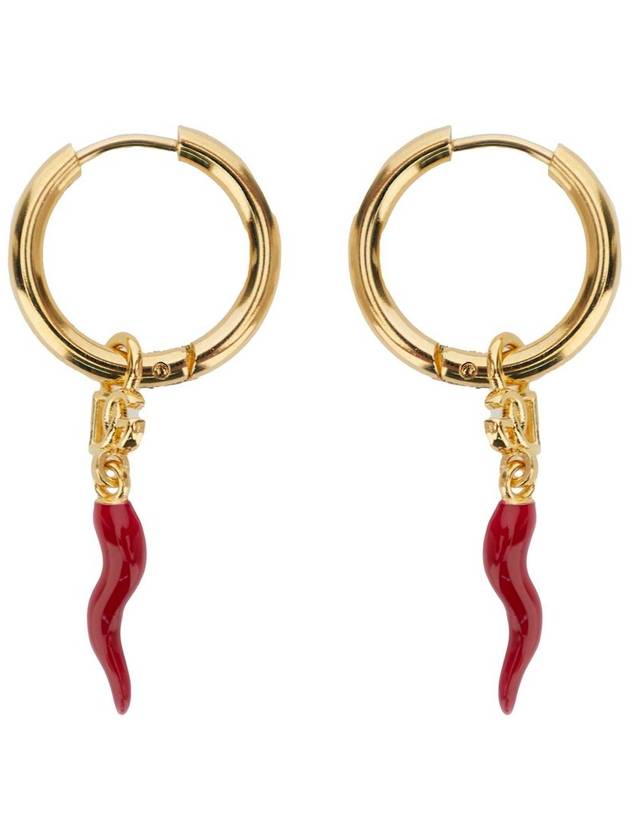 Gold Tone Creole Earrings With Horn In Brass Woman - DOLCE&GABBANA - BALAAN 3