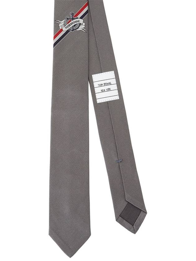 Anchor Jacquard Classic Silk Tie Grey - THOM BROWNE - BALAAN 2